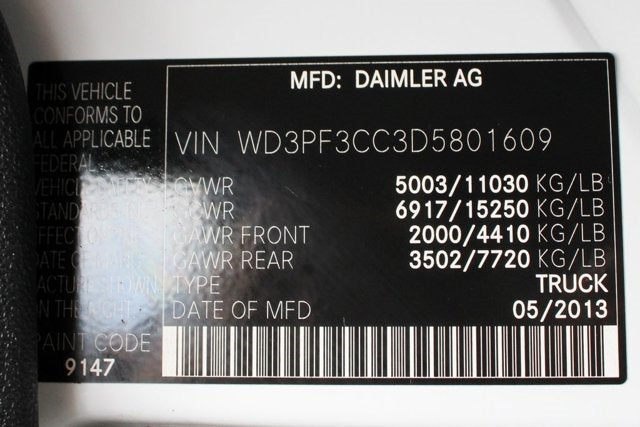 2013 Mercedes-Benz Sprinter 3500 Cargo 170 WB