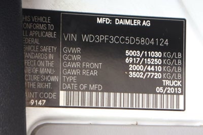 2013 Mercedes-Benz Sprinter 3500 Cargo 170 WB