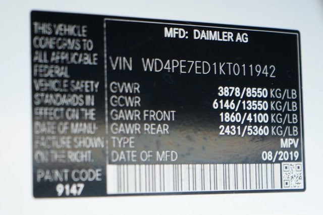 2019 Mercedes-Benz Sprinter 1500 Cargo Van 144 in. WB