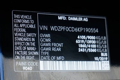 2019 Mercedes-Benz Sprinter 2500 Passenger 144 WB