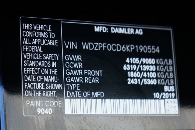2019 Mercedes-Benz Sprinter 2500 Passenger 144 WB
